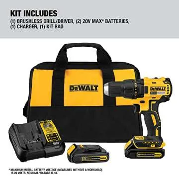 DEWALT 20V MAX Cordless Drill/Driver Kit with Battery and Charger Included (DCD777C2)