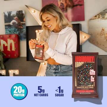 Legendary Foods 20 gr Protein Pastry, Low Carb Tasty Protein Bar Alternative, Keto Friendly, No Sugar Added, High Protein Breakfast Snacks, Gluten Free Keto Food - Chocolate Cake (8-Pack)