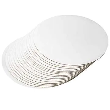ONE MORE 30-Pack White Cake Board Rounds,Circle Cardboard Round Base 6,8 and 10 inch, Disposable Coated Cake Plate 10 of Each Size
