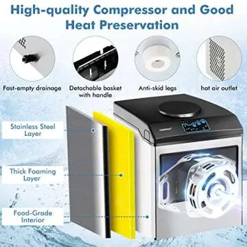COSTWAY 2 in 1 Ice Maker Water Dispenser - 48LBS Daily