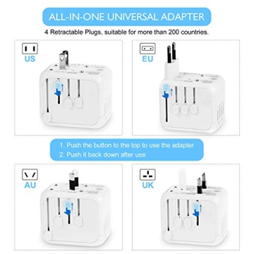 HAOZI Universal Travel Adapter with 4 USB Ports