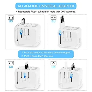 HAOZI Universal Travel Adapter with 4 USB Ports