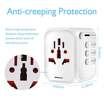 HAOZI Universal Travel Adapter with 4 USB Ports