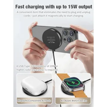 3 in 1 Magnetic Wireless Charging Pad for Apple Devices