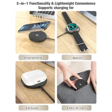 3 in 1 Magnetic Wireless Charging Pad for Apple Devices