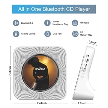 Portable HiFi CD Player with Bluetooth and Remote Control