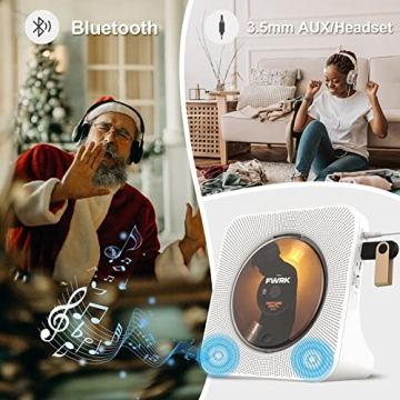Portable HiFi CD Player with Bluetooth and Remote Control