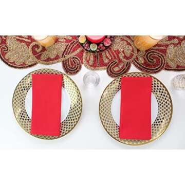 COTTON CRAFT Christmas Red Napkins -12 Pack 100% Cotton Dinner Napkins - All Year Xmas Fall Thanksgiving Celebration Party Gift Holiday Table Napkin - Soft Washable Reusable Cloth Napkin -18x18