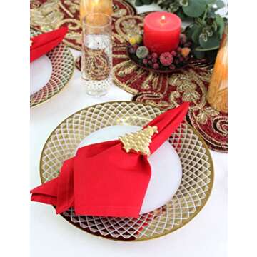 COTTON CRAFT Christmas Red Napkins -12 Pack 100% Cotton Dinner Napkins - All Year Xmas Fall Thanksgiving Celebration Party Gift Holiday Table Napkin - Soft Washable Reusable Cloth Napkin -18x18