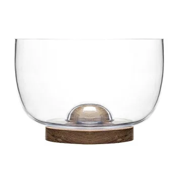 Sagaform Oval Glass Salad Bowl with Oak Trivet