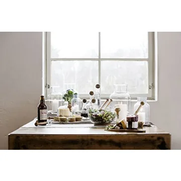 Sagaform Oval Glass Salad Bowl with Oak Trivet