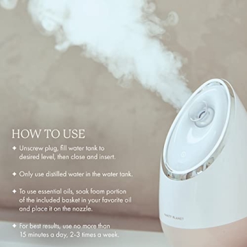 Vanity Planet Aira Ionic Facial Steamer for Spa Skincare at Home