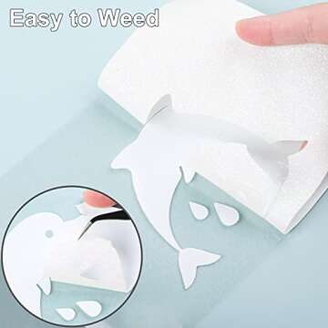 ARHIKY White Glitter HTV Heat Transfer Vinyl Rolls - 12" x 3ft White Glitter HTV Vinyl for Shirts, Glitter Iron on Vinyl for All Cutter Machine - Easy to Cut & Weed for Heat Vinyl Design (White)