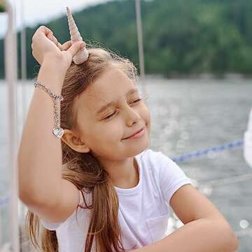 SANNYRA Charms Bracelets for Women, Heart Charm Initial Bracelet Trendy, A Letters Stainless Steel Bracelet Jewelry Confirmation Gifts for Christmas Birthday