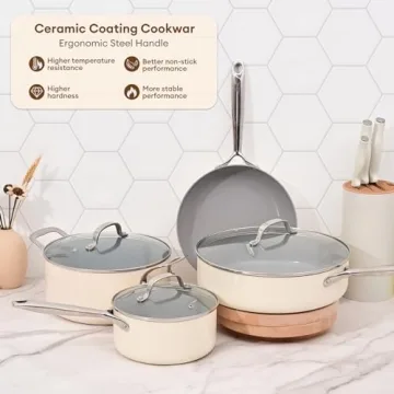 JEETEE Ceramic Kitchen Cookware Set Nonstick 7 PCS