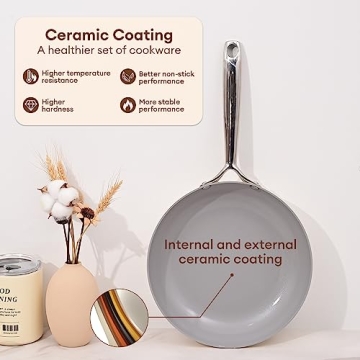 JEETEE Ceramic Kitchen Cookware Set Nonstick 7 PCS