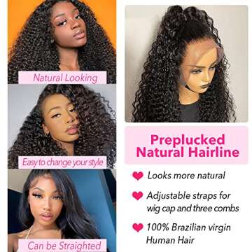 200% Density Lace Front Wig - Natural Curly Hair Wig