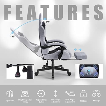 Dowinx Gaming Chair with Massage & Pocket Springs