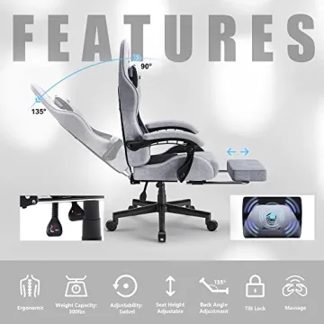Dowinx Gaming Chair with Massage & Pocket Springs