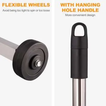 Toolwiz Magnetic Pick Up Sweeper 17-inch Heavy Duty Magnet Pickup Lawn Sweeper Roofing Tools, 8.8 Lbs Yard Tools with Telescoping Holder and Wheels to Clean Nails Adjustable Handle for Construction