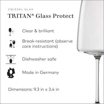 Zwiesel Glas Sensa Red Wine Glass Set of 6 - Elegant Tritan Crystal for Wine Lovers