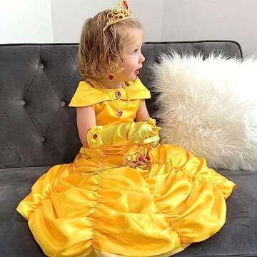 Knemmy Princess Costume Dress for Girls - Magical & Safe