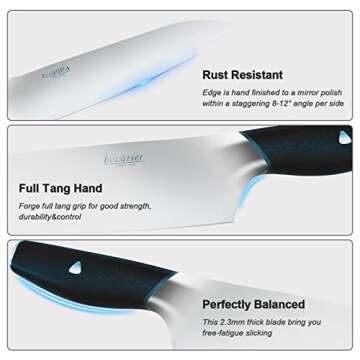 Allezola 8-Inch Chef Knife - Professional Quality Cooking Tool