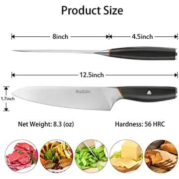 Allezola 8-Inch Chef Knife - Professional Quality Cooking Tool