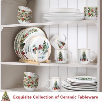16 Pcs Christmas Dinnerware Set for Festive Celebrations