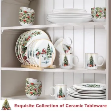 16 Pcs Christmas Dinnerware Set for Festive Celebrations
