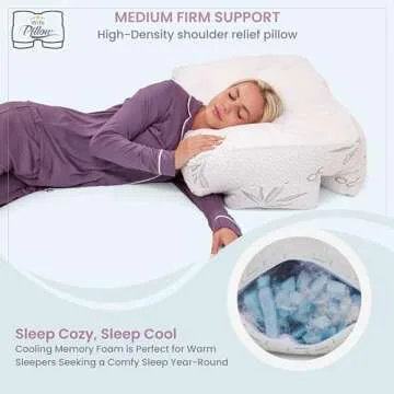 Wife Pillow The Side Sleeper Pillow for Shoulder Pain - Orthopedic Support with Ergonomic Arm Holes - Cervical, Neck, Shoulder & Rotator Cuff Support - Therapeutic Design with Adjustable Support