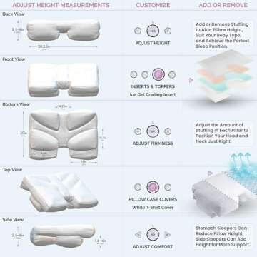 Wife Pillow The Side Sleeper Pillow for Shoulder Pain - Orthopedic Support with Ergonomic Arm Holes - Cervical, Neck, Shoulder & Rotator Cuff Support - Therapeutic Design with Adjustable Support