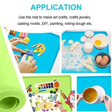 Silicone Kids Placemats, Non-Slip Silicon Placemats for Kids Baby Toddlers Childrens, Kids Portable Placemat for Dining Table, 2Pack, Blue/Green