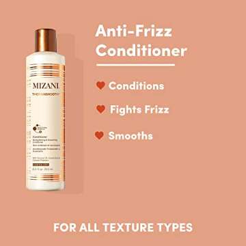 Mizani Thermasmooth Anti-Frizz Conditioner | Conditions & Smooths Textured Hair | with Coconut Oil | for Dry Hair | 33.8 Fl Oz