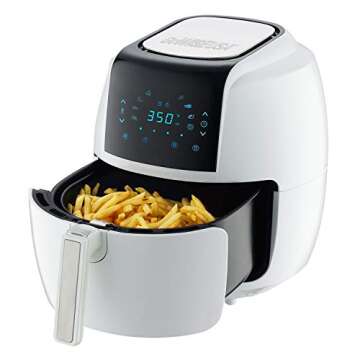 GoWISE USA XL 8-in-1 Digital Air Fryer with Recipe Book, 5.8-Qt, 1700 Watts, White