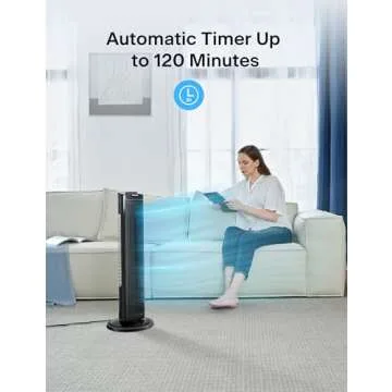 PELONIS 30 Inch Oscillating Tower Fan with 3 Speed Settings and Auto-off Timer, Standing Fan PFT28A2BBB, Black, medium