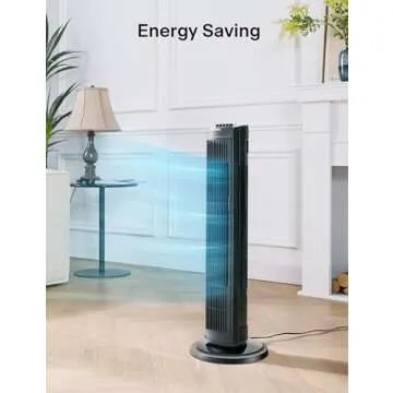 PELONIS 30 Inch Oscillating Tower Fan with 3 Speed Settings and Auto-off Timer, Standing Fan PFT28A2BBB, Black, medium