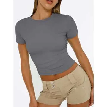 Trendy Queen Scoop Neck Crop Tops for Women 2025