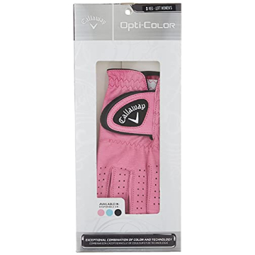 Callaway Women's OptiColor Leather Golf Glove Pink Small Left Hand