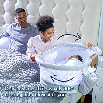 HALO BassiNest Luxe Swivel Sleeper Bassinet with Soothing Features
