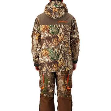HUNTSHIELD Men’s 4-in-1 Hunting Parka | Real Tree Edge Insulated Water-Proof Hunting Jacket | Camo | Large