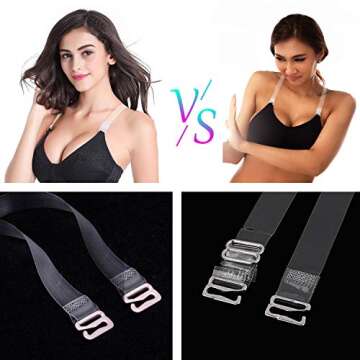 DREETINO Clear Bra Straps - Adjustable and Invisible Support