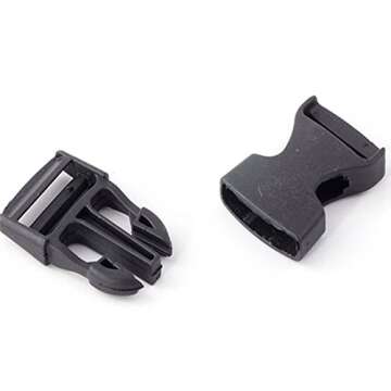 YOYOSTORE 10pc 1 Inch Black Plastic Delrin Clip Buckles Webbing Strap Bum Travel Bags Pack Backpack Luggage Fasten Flat Dual Adjustable Single Side Release