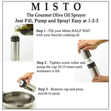 MISTO Brushed Aluminum Oil Sprayer for Healthy Cooking