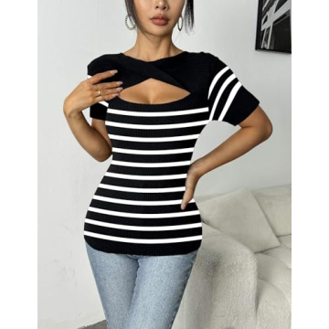 Stylish Zeagoo Women's Short Sleeve Top for Summer Fashion
