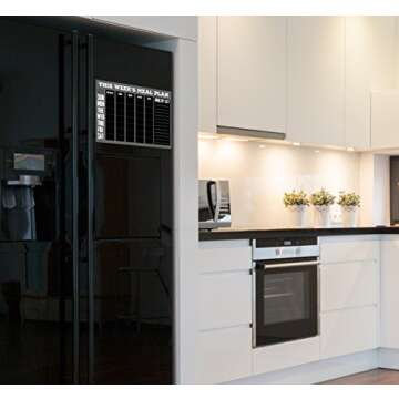 Chart and Soul Magnetic Meal Planning Calendar and Grocery List Chalkboard - Large 16" x 12" Erasable Decal for Home, Kitchen, Dorm, and Office - Removable Weekly Prep Menu