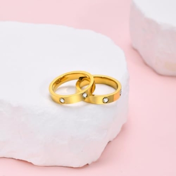 Elegant MPRAINBOW Gold Rings for Women - 18K Gold Plated Jewelry