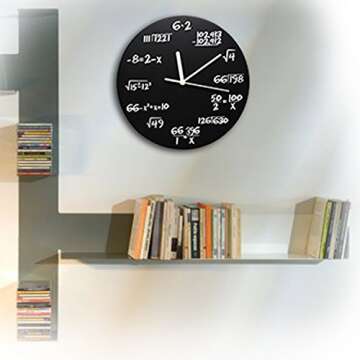 ARAD Black Mathematical Equations Wall Clock