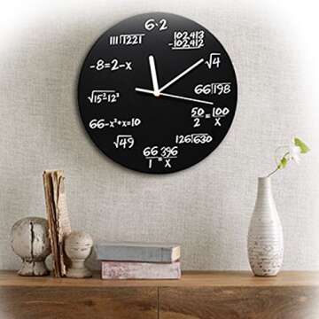 ARAD Black Mathematical Equations Wall Clock