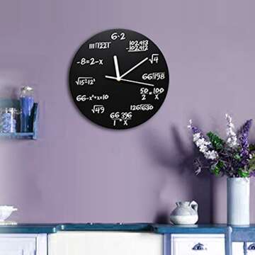 ARAD Black Mathematical Equations Wall Clock